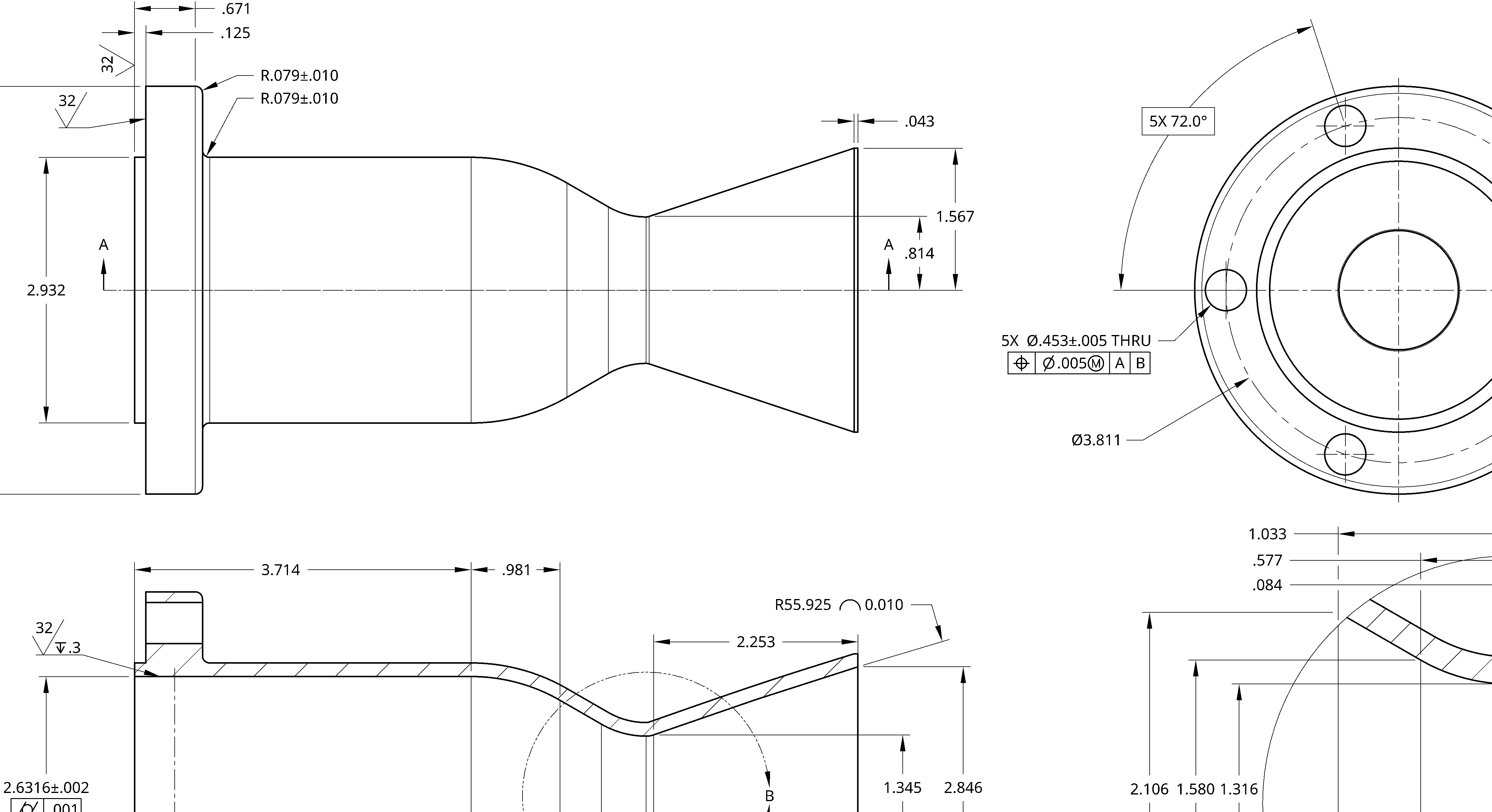 Rocket nozzle engineering drawing